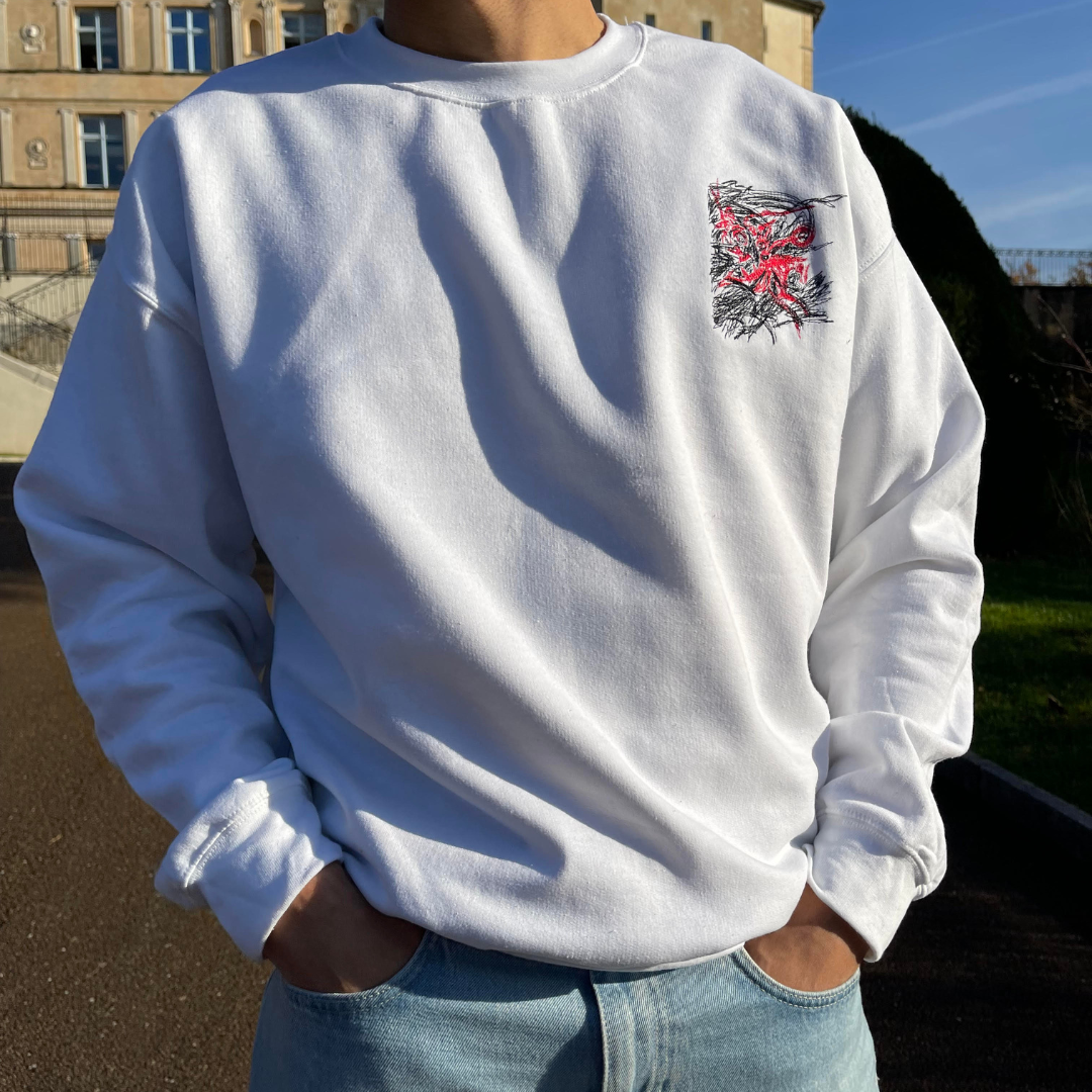 Sweat col rond Blanc - Cavalerie