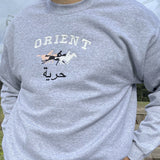 Sweat col rond Gris clair - "ORIENT" (en réduction)